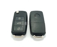 Carcasa llave Volkswagen, perfil HU66, tres botones