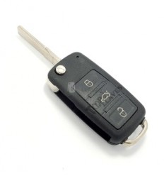 Carcasa llave Volkswagen, perfil HU66, tres botones 2
