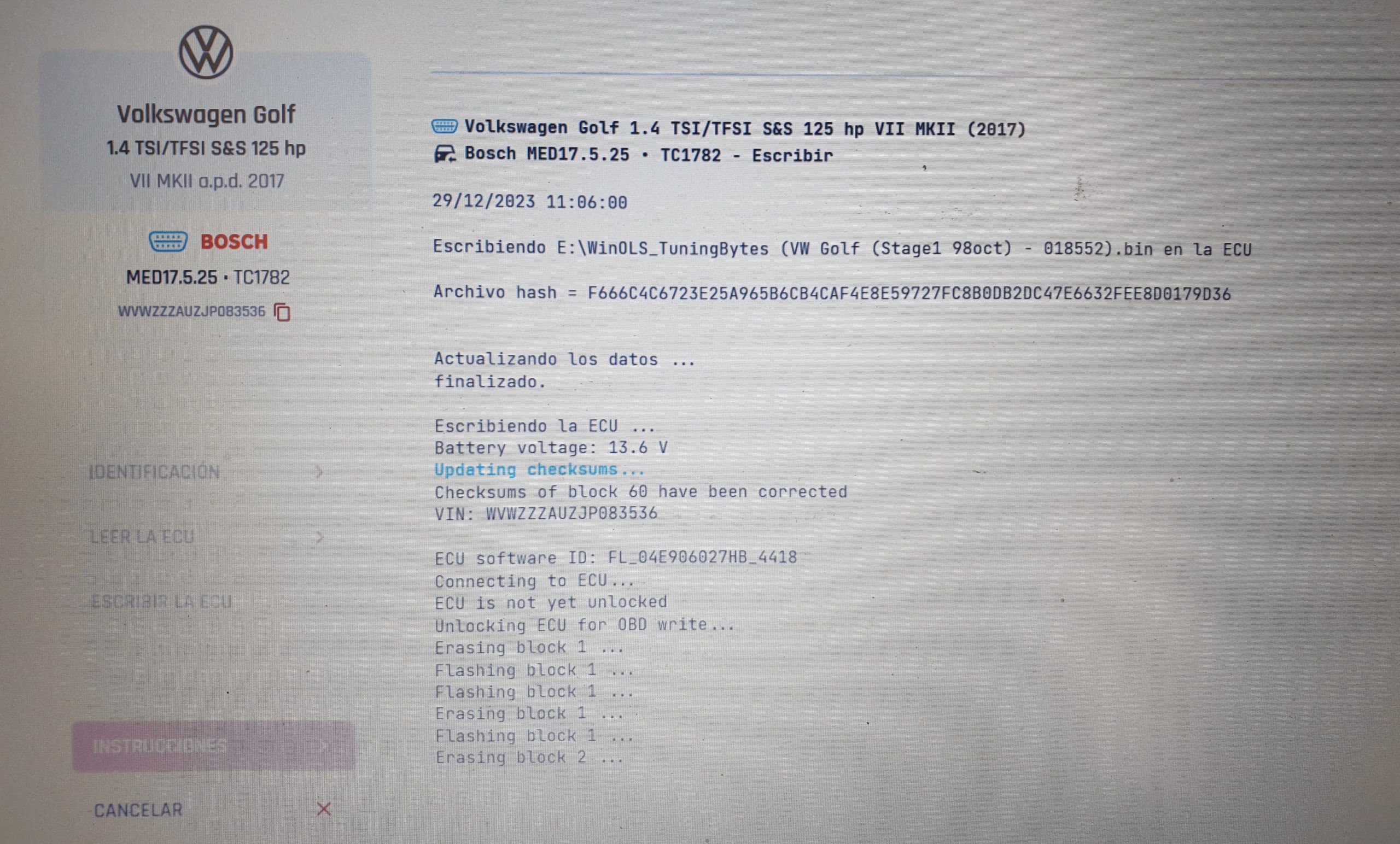 reprogramacion optimizar el consumo mejorar la potencia Volkswagen Golf VII VW 2017